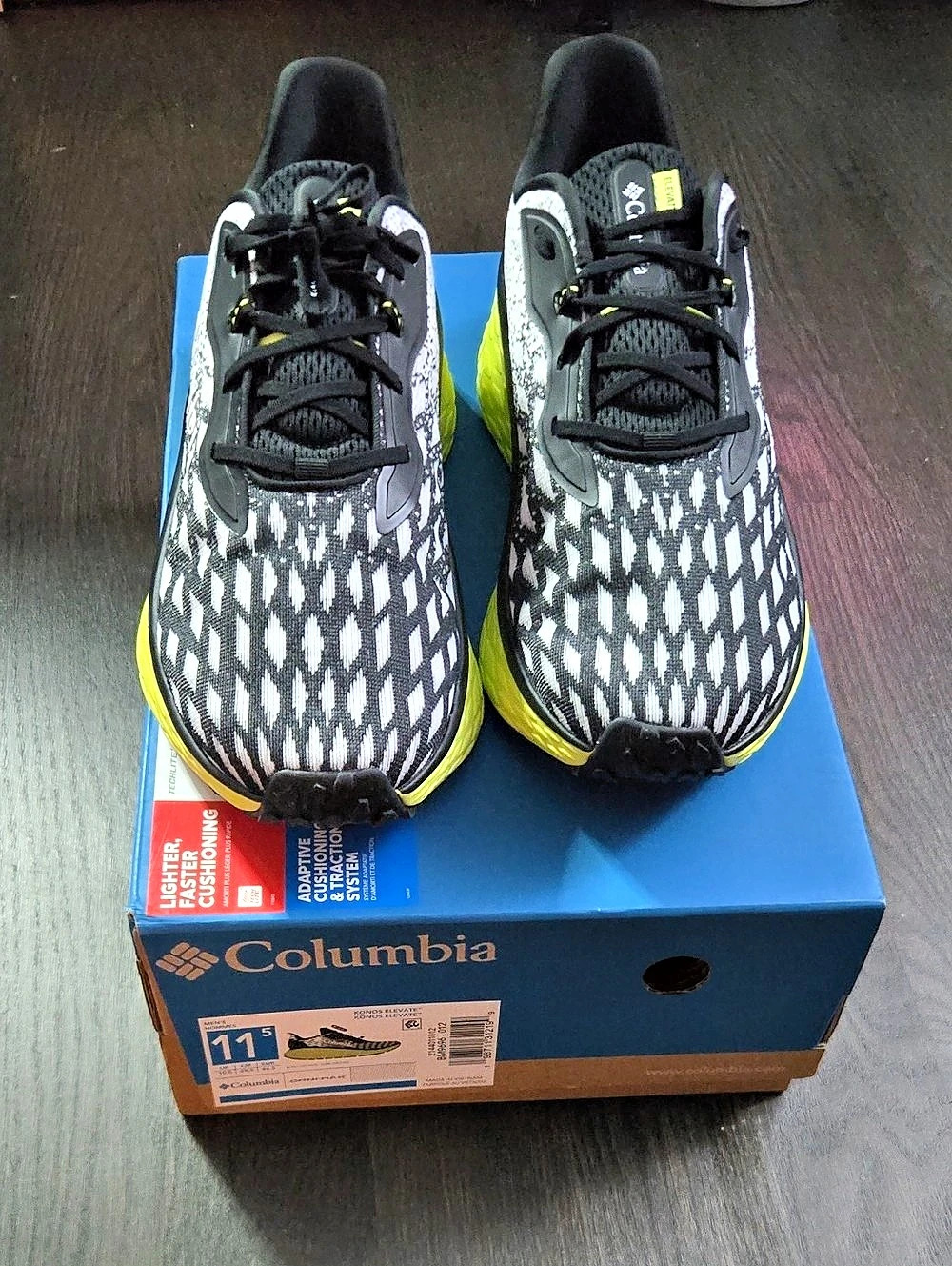 Columbia Konos Elevate Men's Athletic Shoes Black & Yellow US 11.5 New